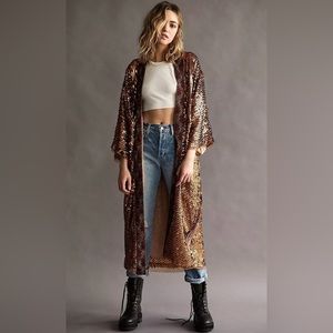 Free People Light Is Coming Duster XS Bronze